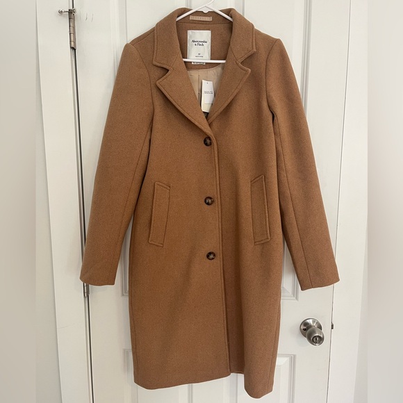Abercrombie & Fitch - The A&F Dad Coat in Camel, S Tall - Picture 2 of 11